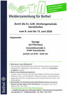 Kleidersammlung Bethel